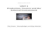 UNIT 3 Production, Finance and the External Environment€¦ · GCSE Business Studies 2015-2016 UNIT 3 Production, Finance and the External Environment The Exam - Knowledge and Key