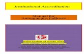 Manual for Autonomous Colleges Institutional Accreditationnaac.gov.in/docs/Manual for Autonomus SSR Finalised on 31 July 2017... · Institutional Accreditation . ... of eminent academics