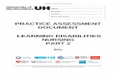 PRACTICE ASSESSMENT DOCUMENT LEARNING DISABILITIES NURSING … ·  · 2017-09-22Practice Assessment Document . PRACTICE ASSESSMENT DOCUMENT . LEARNING DISABILITIES . NURSING . PART
