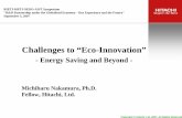 Challenges to “Eco-Innovation” - RIETI - 独立行政法人経済 … ·  · 2015-07-149A-USC (Advanced Ultra Supercritical Steam Turbine) ... Challenges Class 700 ℃A-USC*