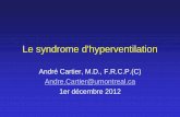 Le syndrome d'hyperventilation - SIVA - Société … ·  · 2015-01-15Fatigabilité chronique Faiblesse Difficultés de concentration Troubles du sommeil, sensation d'avoir chaud-froid