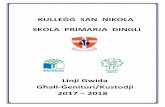 KULLEĠĠ SAN NIKOLA SKOLA PRIMARJA DINGLI · KULLEĠĠ SAN NIKOLA SKOLA PRIMARJA DINGLI Linji Gwida Għall-Ġenituri/Kustodji 2017 – 2018