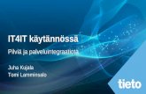 IT4IT käytännössä - itSMF Finland for Customer Experience Customers Native mobile/wearables apps Portal Tieto ServiceNow App APIs Service Management and Orchestration