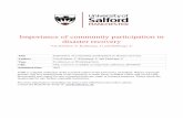 Importance of community participation in disaster recoveryusir.salford.ac.uk/43859/1/ID 086 from 13th IPGRC 2017 Full... · Title Importance of community participation in disaster