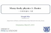 Many-body physics 1: Basicsphysics.snu.ac.kr/php/subject_list/Notice/data/1425881781.pdf · Many-body physics 1: Basics Hongki Min hmin@snu.ac.kr Department of Physics and Astronomy,