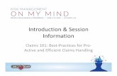 Introduction Session Information - WA PRIMA 2016... · Introduction & Session Information ... procedures for efficient claims handling ... ship calls in 2015.