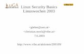 Linux Security Basics Linuxwochen 2003cm/talks/lsb.pdf · Über uns Unix/Linux Sysadmins @PING/EUnet, Adcon Security-Abteilung Xsoft Software-Entwicklung Adcon (Embedded Linux) Nunmehr