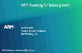 ARM: Investing for future growth - ソフトバンク on Investments –ARMv8-A case study ARM incurs R&D costs many years before revenue starts ARMv8-A Development starts Research