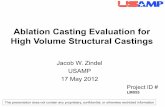 Ablation Casting Evaluation for High Volume Structural ... · Ablation Casting Evaluation for High Volume Structural ... The Ablation Casting Process is basically a sand casting ...