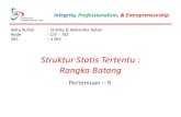 Struktur Statis Tertentu : Rangka Batangocw.upj.ac.id/files/Slide-CIV-102-Statika-MekBhn-CIV-102-P9.pdf · • Analisa gaya batang Metode Joint • Metode Ritter . Integrity, ...