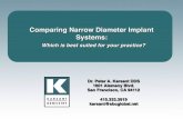 Comparing Narrow Diameter Implant Systems v2 - … · Live Patient Training 1988-89 • Advanced Implant Study Club 1990-92 ... converging roots, ... Comparing Narrow Diameter Implant