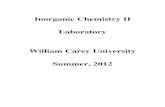 Inorganic Chemistry I - Holcomb's Labholcombslab.yolasite.com/resources/WCU Inorganic...Inorganic Chemistry II Laboratory William Carey University Summer, 2012 2 Table of Contents