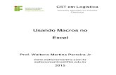 Usando Macros no Excel - waltenomartins.com.br · CST em Logistica Decisões Apoiadas em Planilha Eletrônica Usando Macros no Excel Prof. Walteno Martins Parreira Jr