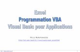 Excel - Programmation VBA - eric.univ-lyon2.freric.univ-lyon2.fr/~ricco/cours/excel/EXCEL - Cours - Programmation... · Macros. Manipulation directe des objets Excel (classeurs, feuilles,