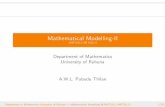 Mathematical Modelling-IIpubudu/mode1.pdf · Mathematical Modelling-II ... 1 Numerical Methods, S. Balachandra Rao and C.K. Shantha ... Mathematical modelling is a process of representing