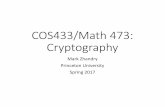 COS433/Math+473:+ Cryptography - Princeton Universitymzhandry/2018-Spring-COS433/LN/LN1.pdf · Introduction%to%Modern%Cryptography% by%Katz,%Lindell ... Introduction to Modern Cryptography