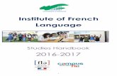 Institute of French Language - univ-orleans.fr · The Institute of French Language ... language level. Test valid for 2 years March 2017 DELF A2 , B1 and B2 ... CODE DUEF A1-2