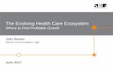 The Evolving Health Care Ecosystem - AMA Evolving Health Care Ecosystem Where to Find Profitable Growth John Becker Senior Vice President, Sg2 June 2017