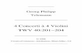 4 Concerti à 4 Violini TWV 40:201−204 - clanfaw.free.frclanfaw.free.fr/telemann_twv_40_201.pdf · Georg Philipp Telemann 4 Concerti à 4 Violini TWV 40:201−204 _____ Concerto