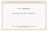 S L Weiss - staff.joer/pdf/scores/Weiss_Sonata33inF_Joe.pdf · S L Weiss Sonata 33 in F Major Transcribed & Arranged for Guitar by Jan-Olof Eriksson E D I T I O N JA N ... Silvius