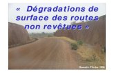 « Dégradations degradations de surface des routes non ... · SUPERFICIELLES USURE COUCHE DE ROULEMENT USURE ACCOTEMENT. 16 ... fondation de qualité insuffisante irrégularité