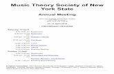 Music Theory Society of New York State - mtsnys.org Theory Society of New York State Annual Meeting John Jay College of Criminal Justice 899 10th Avenue New York, NY 10019 10–11