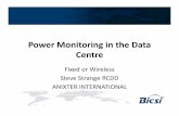 Power Monitoring in the Data Centre - BICSI · Power Monitoring in the Data Centre Fixed or Wireless ... • Best practices – 45% ... – Built inin electronicelectronic measuringmeasuring