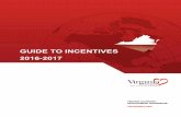 GUIDE TO INCENTIVES 2016 2017 - jessica … ECONOMIC DEVELOPMENT PARTNERSHIP 1 Virginia Guide to Business Incentives 2016-2017 Introduction Virginia’s most …