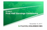 FY2017 First Half Earnings Conference - 不二製油グ …Reference) Towards a Further Leap 2020 5 Develop global Management structure Strong financial governance Portfolio shift