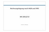 Rechnungslegung nach HGB und IFRS WS 2012/13€¦ · Grobgliederung 1. Allgemeine Grundlagen 1.1 Aufgaben des Jahresabschlusses (HGB/IFRS) 1.2 Bestandteile des Jahresabschlusses (HGB/IFRS)