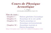 cours De Physique Acoustique - Cours De Guitare Toulon · Cours de Physique Acoustique C. Adessi (christophe.adessi@univ-lyon1.fr) Plan du cours : Chapitre I : Notions g´en´erales