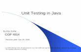Unit Testing in Java - School of Computing and Information ... · 2 Overview • What is a Unit Test? • Why do Unit Testing? • Goals • Test-Driven Approach • Common Excuses