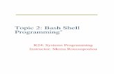 Topic 2: Bash Shell Programmingcgi.di.uoa.gr/.../courses/k24/lectures/topic2-bashShellProgramming.pdf · 2 Προγραµµατισµός Bash κελύφους Πιο εύκολο