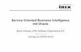 Service Oriented Business Intelligence mit Oracle · ' Oracleﬁ Fusion Middleware Developer ˇs Guide for Oracle Data Integrator ODI. 18-Nov-2010 DOAG 2010: SOBI 18 Anwendungsszenarien