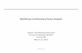 Multifactor Confirmatory Factor Analysis · Multifactor Confirmatory Factor Analysis ... Used to demonstrate how multifactor CFA works • In practice we would first inspect the misfitting