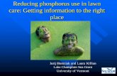 Reducing phosphorus use in lawn care: Getting … phosphorus use in lawn care: Getting information to the right ... Phosphorous in Urban Storm Water ... Social marketing to understand