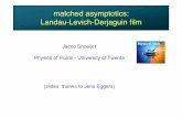 matched asymptotics: Landau-Levich-Derjaguin ﬁlm · Jacco Snoeijer Physics of Fluids - University of Twente (slides: thanks to Jens Eggers) matched asymptotics: Landau-Levich-Derjaguin