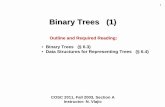 Binary Trees (1) - York University · 2 Binary Tree Binary Tree – tree with the following properties Proper and Ordered ! •each internal node has two children •children of internal