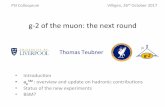 g2$of$the$muon:$the$next$round$ - Paul Scherrer …2$of$the$muon:$the$next$round$ Thomas$Teubner$$ $ $ • Introduc7on$ • a μ SM$:$overview$and$update$on$hadronic$contribu7ons$