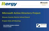 Microsoft Active Directory Project€¦ · Microsoft Active Directory Project ... Plan Functional Specification A word document and Microsoft® Office Visio ... – Examine the pros