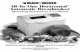Black & Decker All-In-One Horizontal Breadmaker B2000 · With the Black & Decker All-In-One Horizontal ... Baking Pan (Installed in Case) with Wire Handle Oven Chamber Control Panel