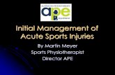 Initial Management of Acute Sports Injuries · What we will cover... 1. Pathology of acute injuries and the healing process 2. Initial Assessment of injuries Spinal Emergency DRABC