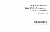 IFSYS-8001 IrDA PC Adapter User Guide - iFoundry Sys · IFSYS-8001 IrDA PC Adapter User Guide  Revision 1.04