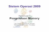 Sistem Operasi 2009 - Komputasi | Suatu Permulaan · • Metode awal pengelolaan memory ... • Pemartisian Dinamis (dynamic) • Paging ... –Compaction diperlukan untuk memperoleh