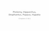 Ptolemy, Hipparchus, Diophantus, Pappus, Hypatiamathed.byu.edu/~williams/Classes/300F2011/PDFs/PPTs/Greece 3.pdfPtolemy and the Almagest • Ptolemy wrote Mathematical Collection,