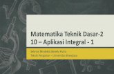 Matematika Teknik Dasar-2 Aplikasi Integral - 1sebrian.lecture.ub.ac.id/.../05/10-Aplikasi-Integral-1.pdfVolume Benda-Putar Jika dibagi seluruh bentuk bidang menjadi sejumlah potongan