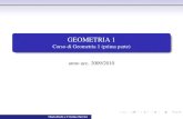 GEOMETRIA 1 - Corso di Geometria 1 (prima parte) · GEOMETRIA 1 Corso di Geometria 1 (prima parte) anno acc. 2009/2010 Maria Dedò e Cristina Turrini GEOMETRIA 1