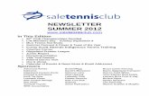 NEWSLETTER SUMMER 2012 - Tennis Australia SUMMER 2012  In This Edition 60th Club Championships Decided Life Members Day - Sunday September 9 MLC Tennis Hot …