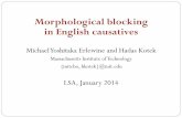 Michael Yoshitaka Erlewine and Hadas Kotekhkotek.com/Erlewine-Kotek-slides-blocking-lsa2014.pdf · Morphological blocking in English causatives Michael Yoshitaka Erlewine and Hadas