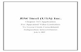 JSW Steel (USA) Inc. - Home Comptroller.Texas.Gov · JSW Steel (USA) Inc. ... Texas Administrative Code (TAC) Section 9.1054; ... Expansion of existing operation on the land (complete